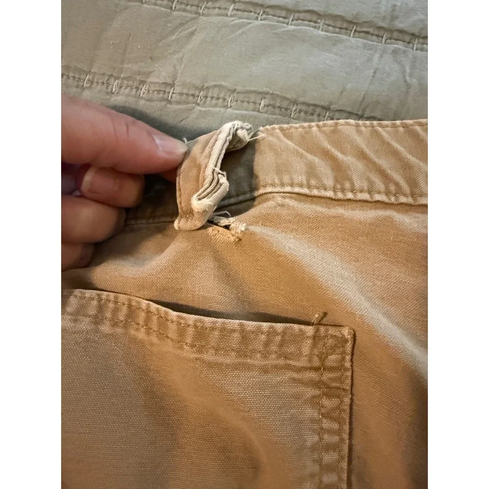 Carhartt B151 DKH Dungaree Fit Canvas Carpenter Work Pants Khaki Tan 42x30 Mens